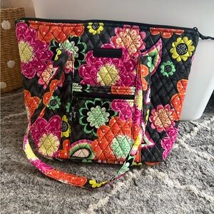 Vera Bradley Black and Pink Floral Tote